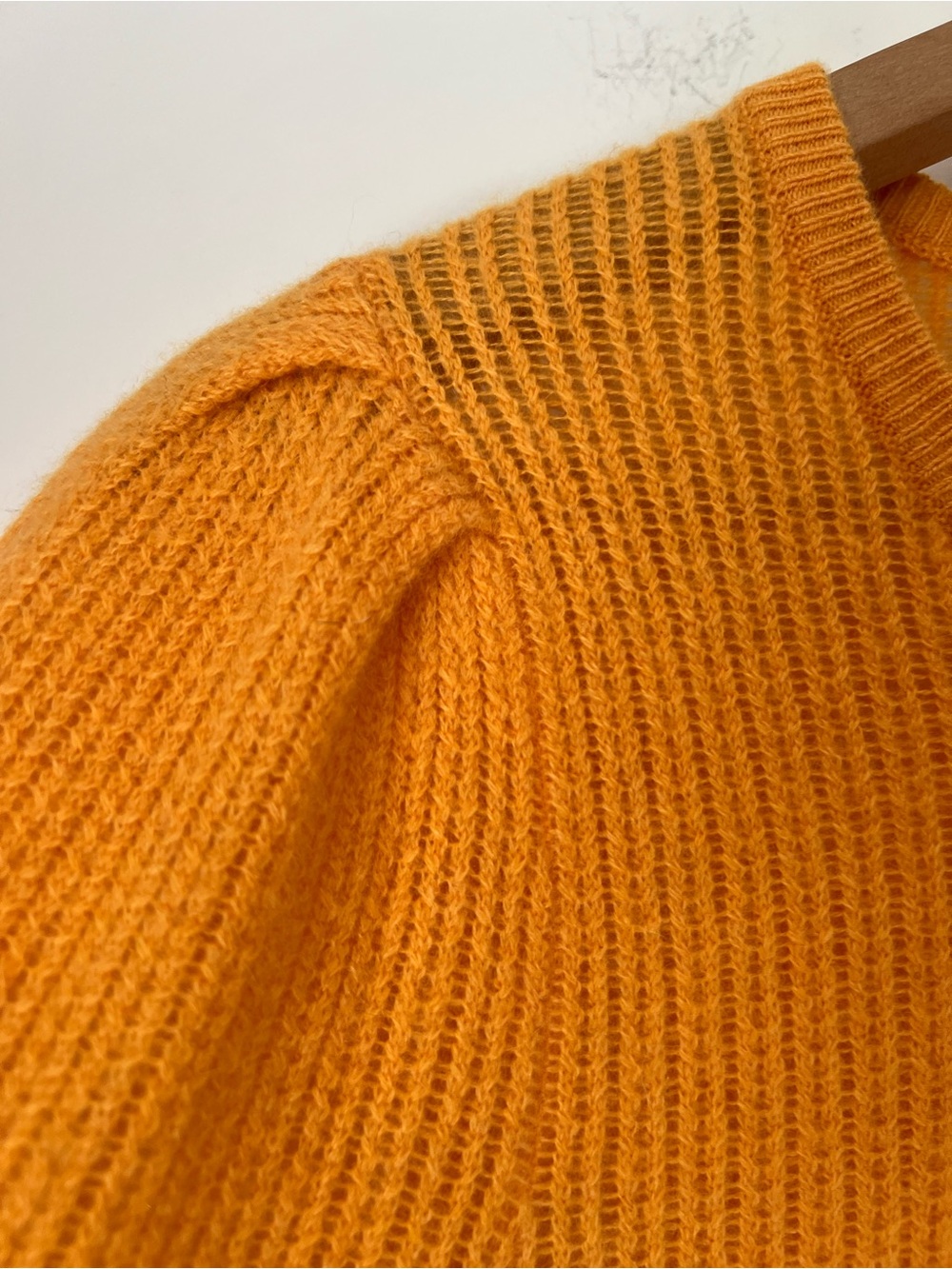 White & Warren 100% Cashmere Fine Knit Crewneck Sweater - Bright Fall Orange - Picture 7 of 12